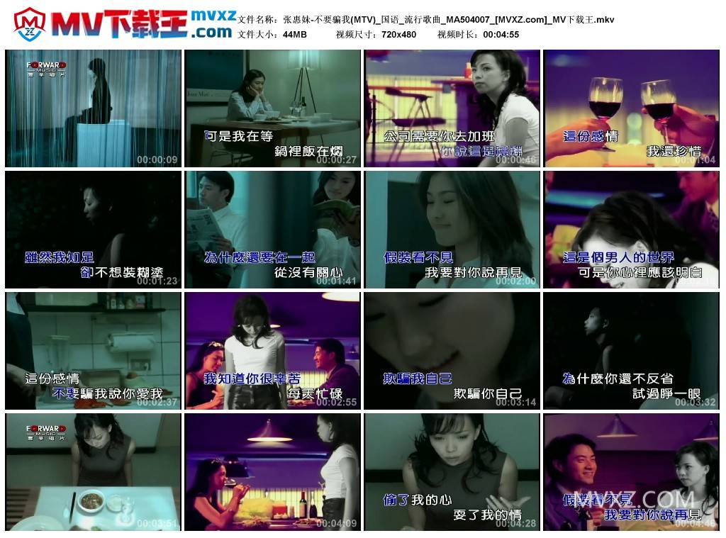张惠妹-不要骗我(MTV)_国语_流行歌曲_MA504007